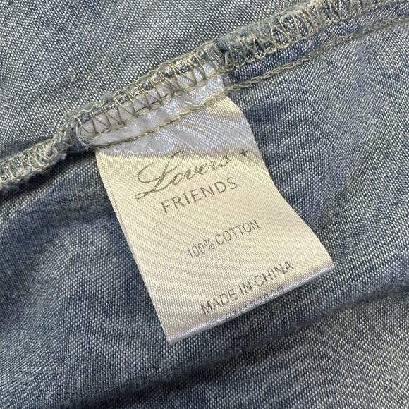 Lovers + Friends Dream Catcher Tank Top Blue‎ Chambray Embroidered Boho Size XS - Picture 9 of 10